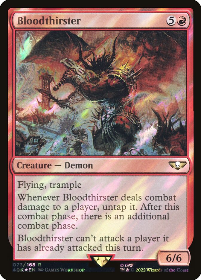 Bloodthirster proxy card MTG Warhammer 40,000 Commander