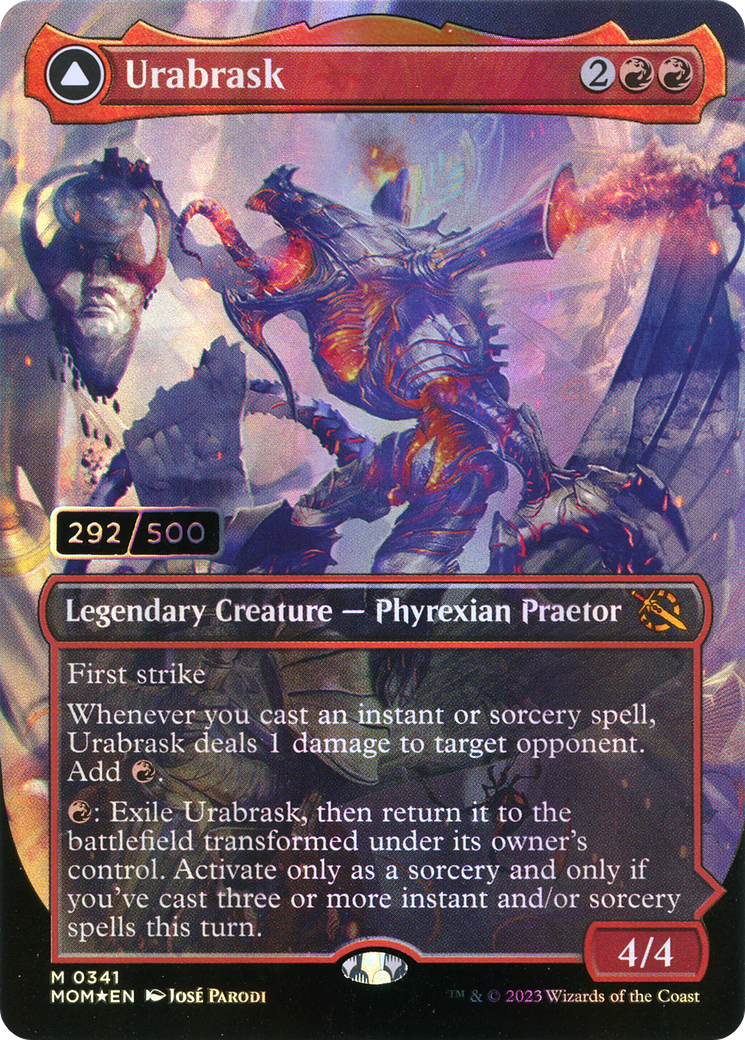 Urabrask // The Great Work MTG proxy card