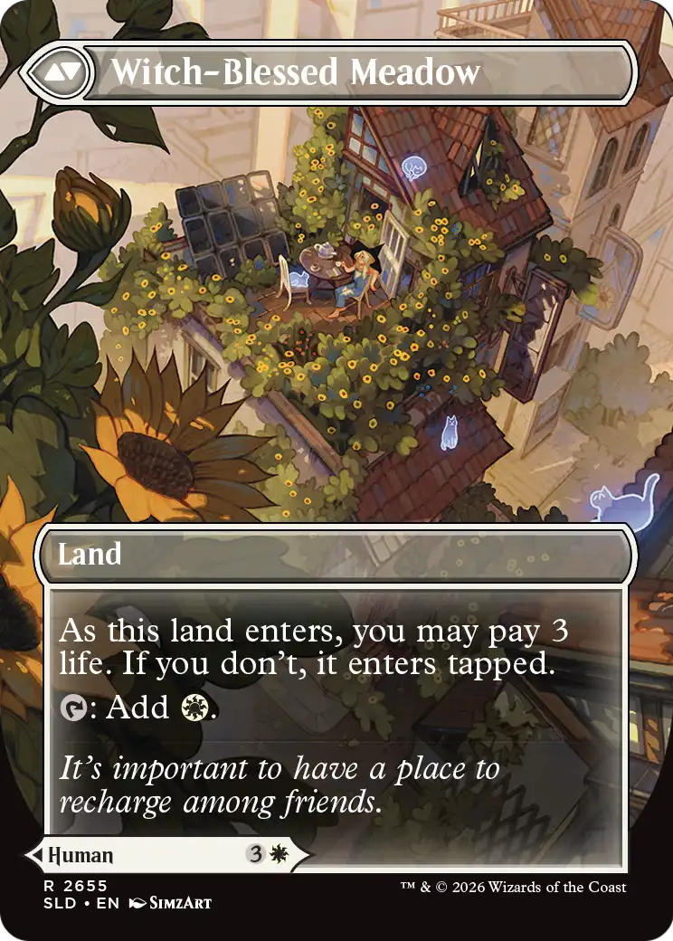 Witch-Blessed Meadow - back face MTG proxy card