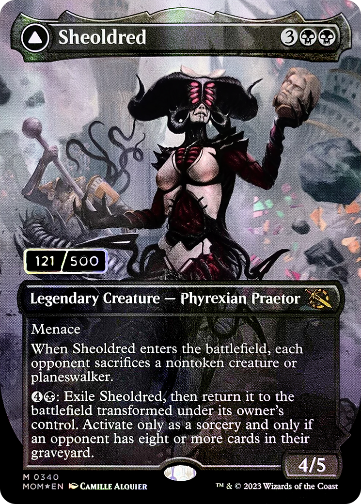 Sheoldred // The True Scriptures MTG proxy card