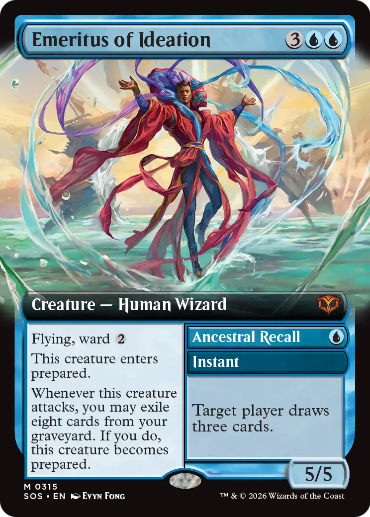 Emeritus of Ideation // Ancestral Recall MTG proxy card