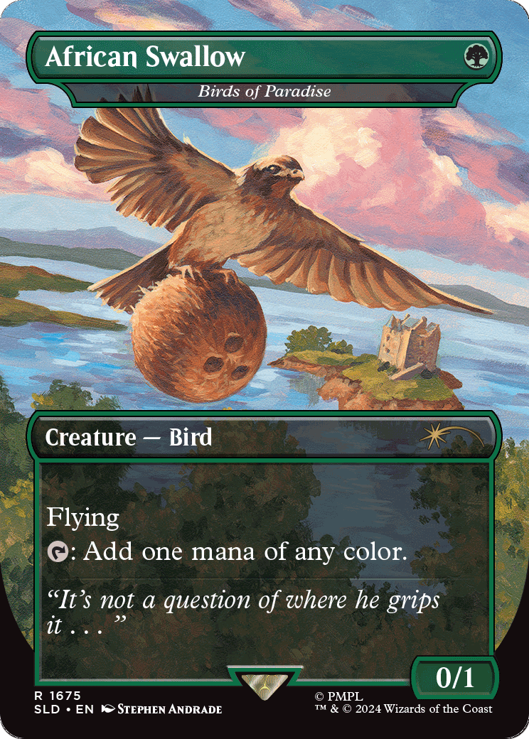 Birds of Paradise // Birds of Paradise “African Swallow // European Swallow” MTG proxy card