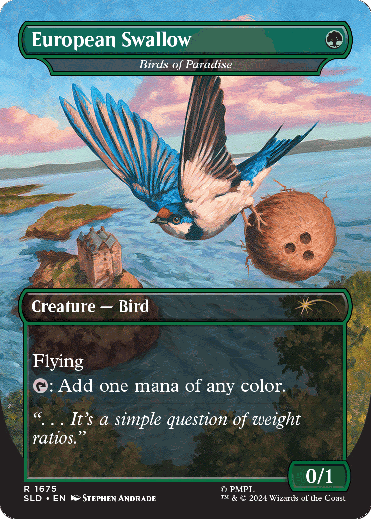 European Swallow - back face MTG proxy card