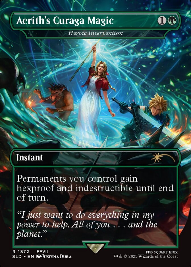 Heroic Intervention “Aerith's Curaga Magic” MTG proxy card