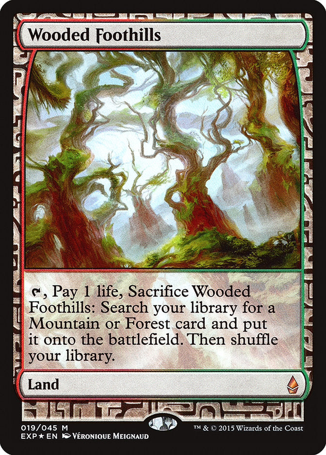 Wooded Foothills - Zendikar Expeditions (Foil) – MTG Proxy Card