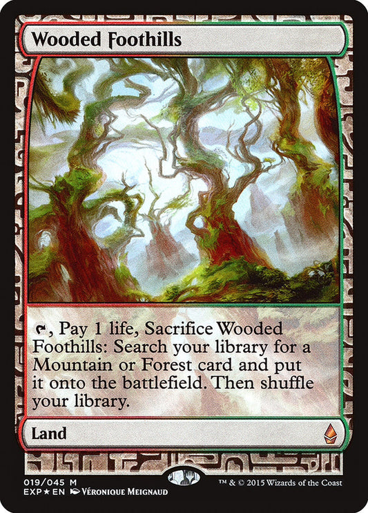 Wooded Foothills - Zendikar Expeditions (Foil) – MTG Proxy Card