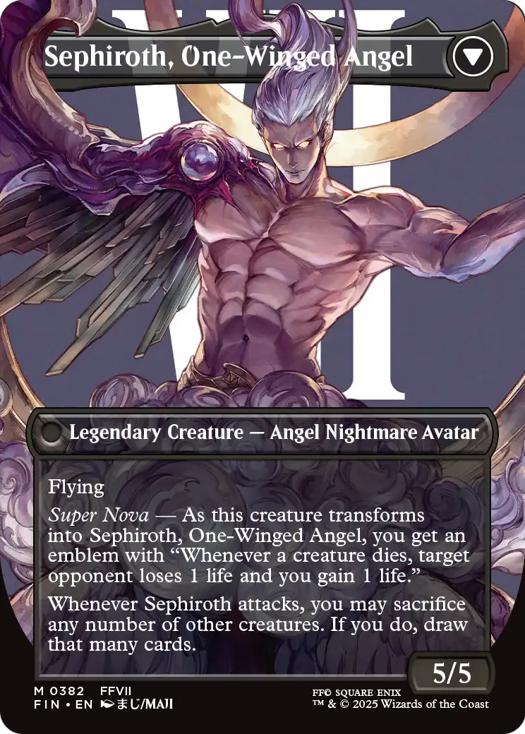 Sephiroth, One-Winged Angel - back face MTG proxy card