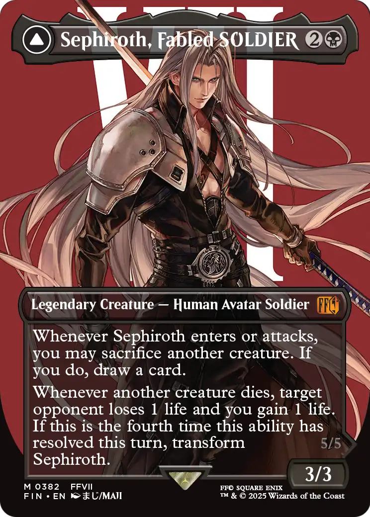Sephiroth, Fabled SOLDIER // Sephiroth, One-Winged Angel MTG proxy card