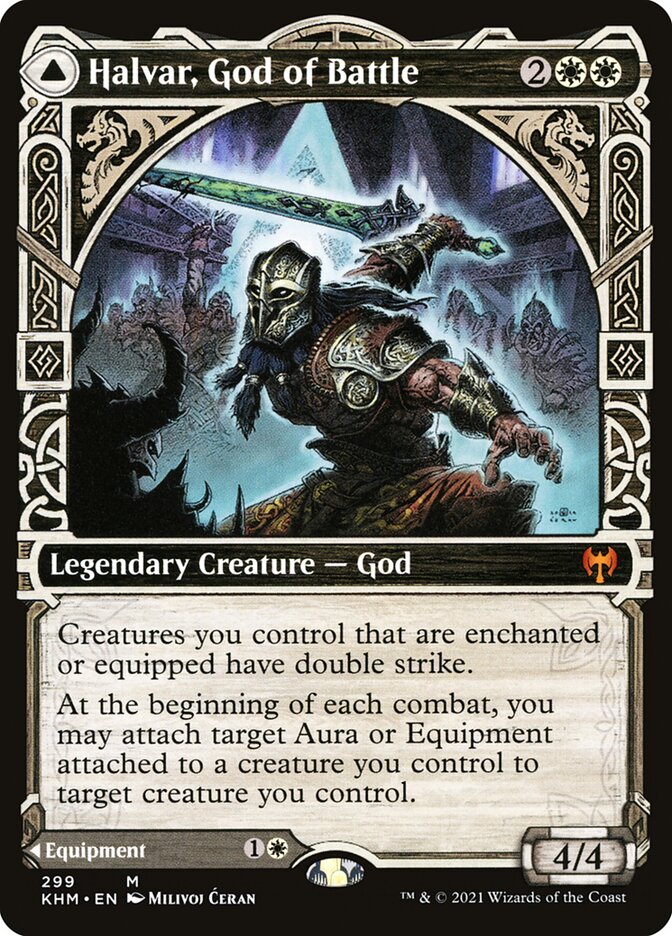 Halvar, God of Battle // Sword of the Realms - Kaldheim – MTG Proxy Card
