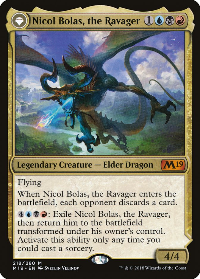 Nicol Bolas, the Ravager // Nicol Bolas, the Arisen - Core Set 2019 – MTG Proxy Card