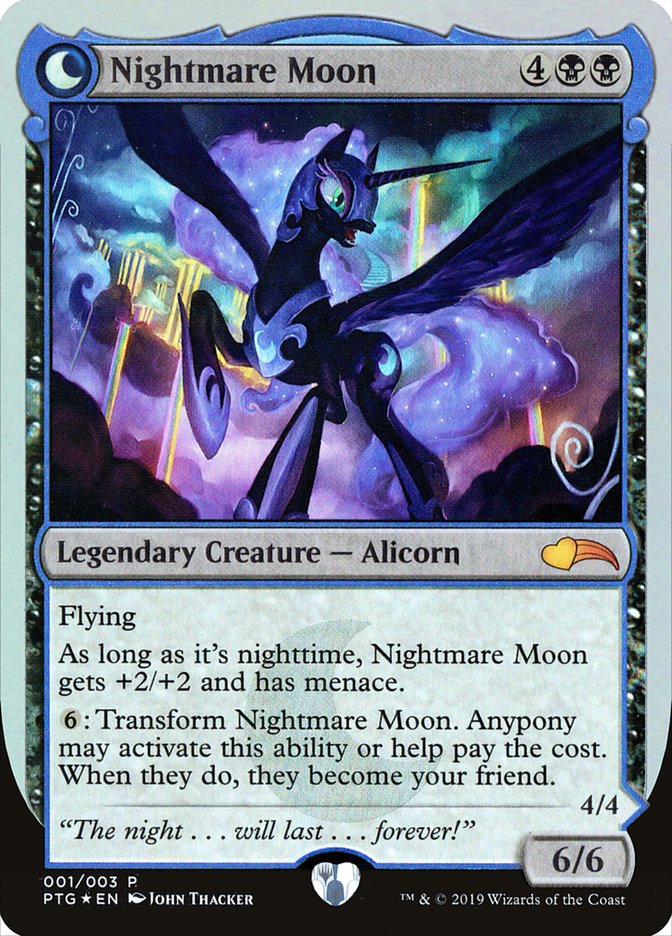 Nightmare Moon // Princess Luna - Ponies: The Galloping (Foil) – MTG Proxy Card